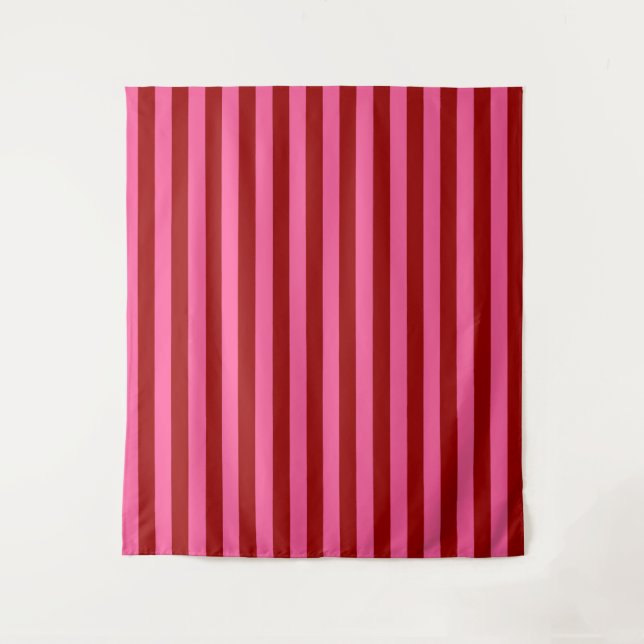Maroon Red Pink Stripes Design  Tapestry (Front)