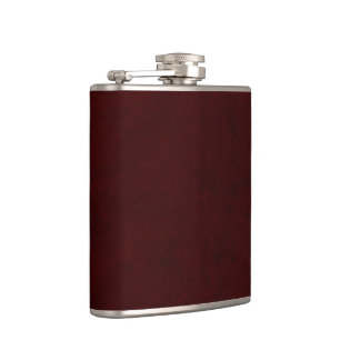Maroon Red Velvet Personalised Home Casino Hip Flask