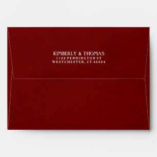 Maroon Red & White Custom Invitation Envelope