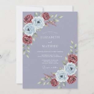 Maroon Regal Autumnal Wedding Invitation