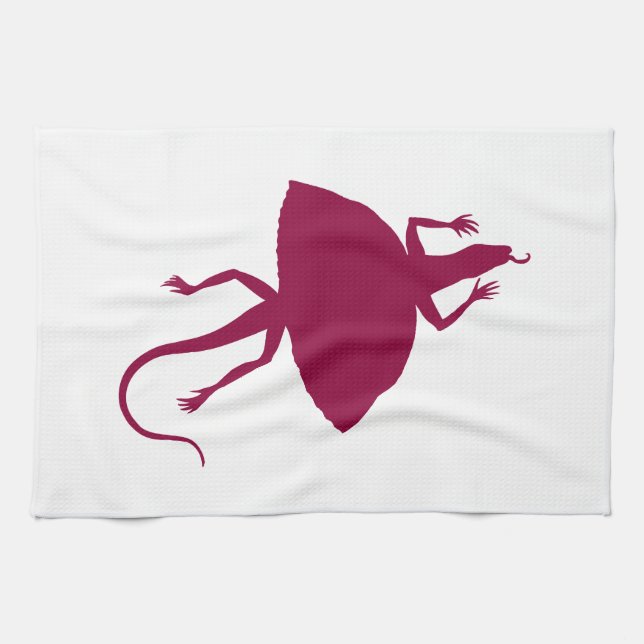 Maroon reptile tea towel (Horizontal)