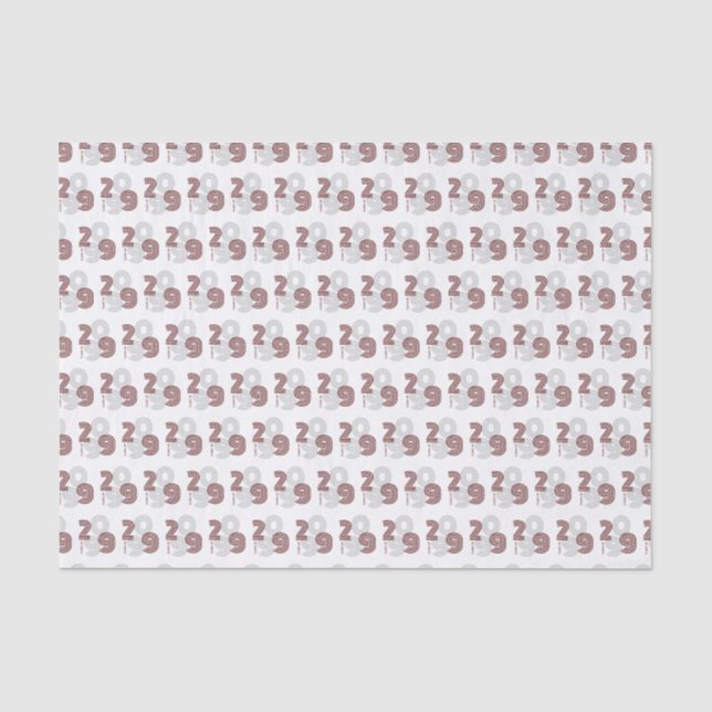 Maroon Retro Big Numbers Class of Tissue Paper (Front)
