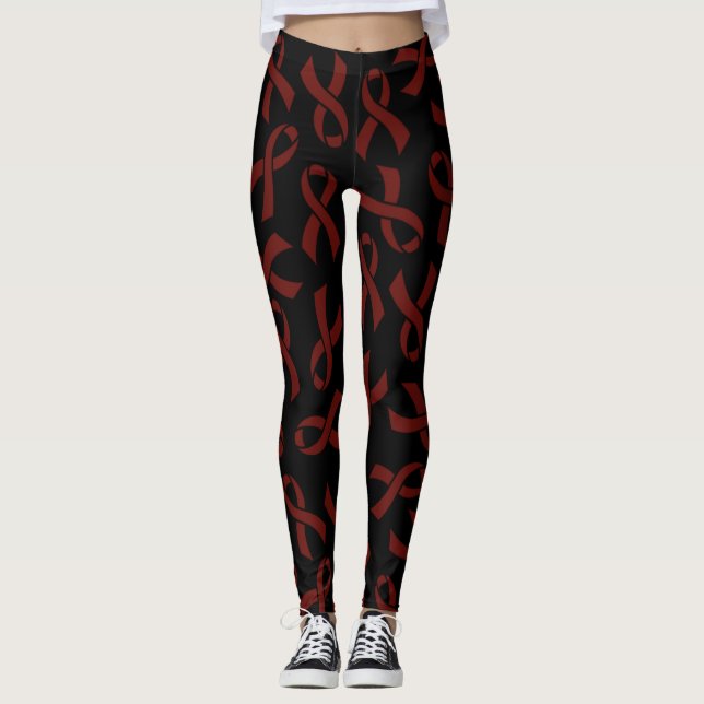 Maroon Ribbons...APS Leggings (Front)