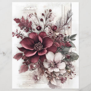 Maroon roses scrap-booking paper