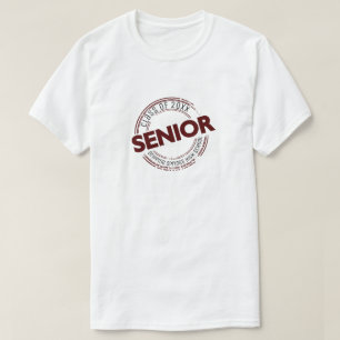 Maroon Senior Class of Distressed Badge T-Shirt