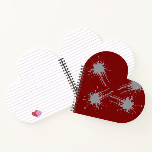 Maroon Silver Classic Heart Shaped Spiral Bound Notebook