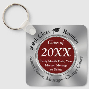 Maroon, Silver, High School Reunion Souvenirs,  Key Ring