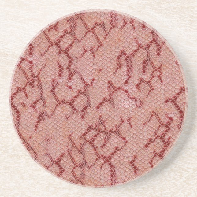 Maroon Snake Skin.jpg Coaster (Front)