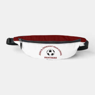 Maroon Soccer Player Personalised Team Bum Bags