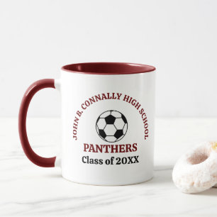 Maroon Soccer Player Personalized Team Mug
