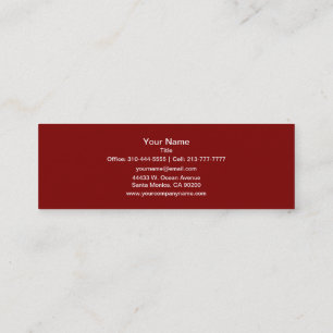 Maroon Solid Color Mini Business Card
