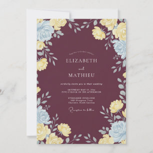 Maroon Striking Autumnal Wedding Invitation