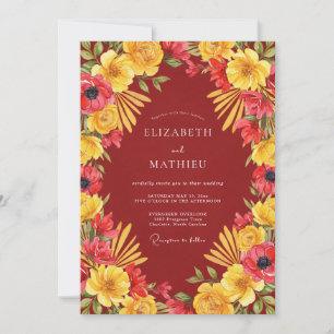 Maroon Striking Desert Wedding Invitation