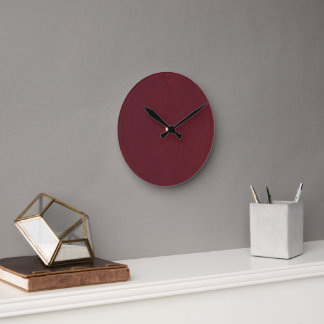 Maroon Swirl Round Clock
