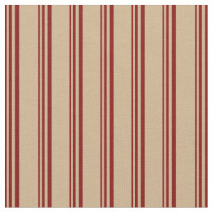 Maroon & Tan Lined Pattern Fabric