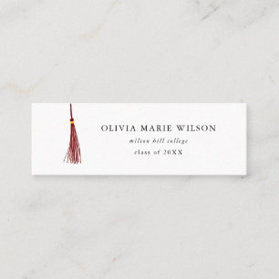 Maroon Tassel Graduation Name Card