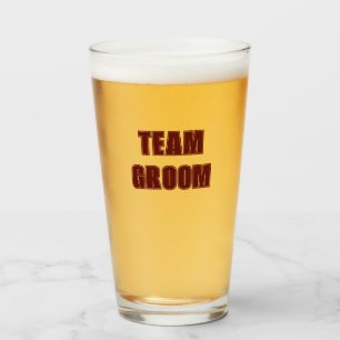 Maroon Team Groom Bachelor Party Glass
