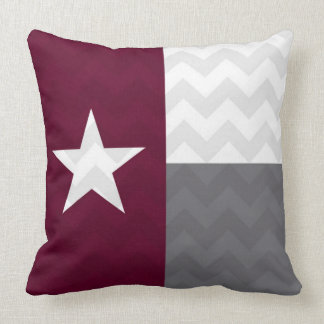 Maroon Texas Flag Chevron Cushion