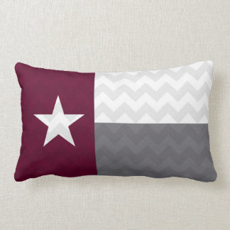 Maroon Texas Flag Chevron Lumbar Cushion