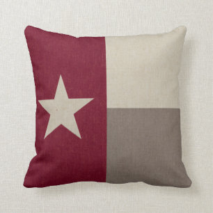 Maroon Texas Flag Fabric Cushion