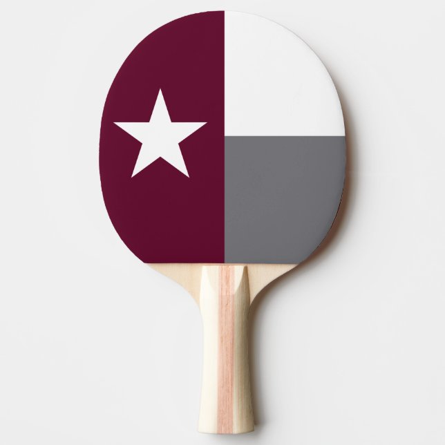 Maroon Texas Flag Ping Pong Paddle (Front)
