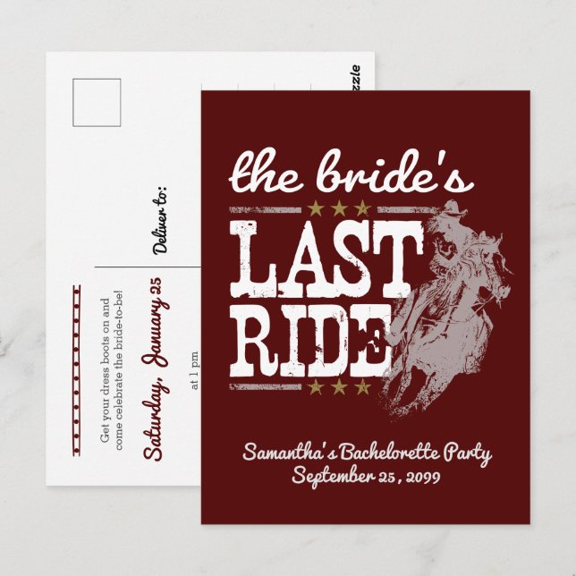 Maroon The Bride's Last Ride Postcard (Front/Back)
