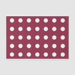 Maroon Tissue Paper with White Polka Dots