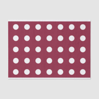 Maroon Tissue Paper with White Polka Dots