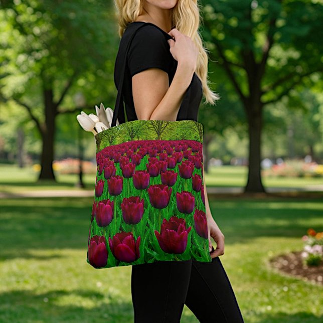 Maroon Tulips Tote Bag (Creator Uploaded)