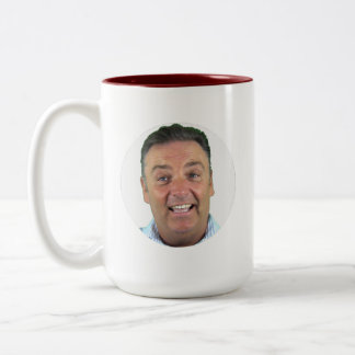 MAROON Two-Tone Photo Mug - Round Frame Custom Mug