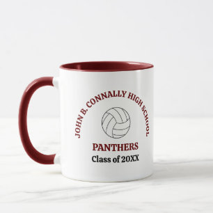 Maroon Volleyball Player Personalised Team Mug