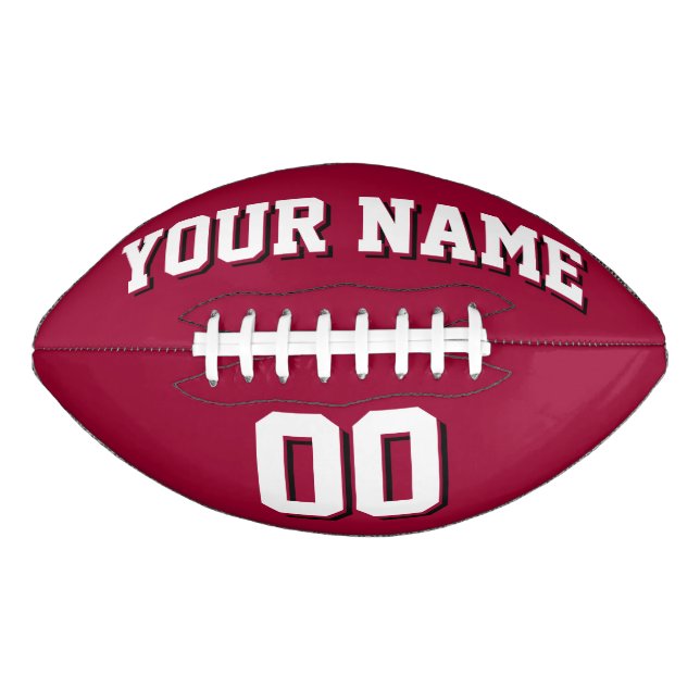 MAROON WHITE AND BLACK Custom Football (Front)