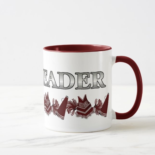 Maroon, White, and Silver Cheerleader Mug (Right)