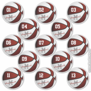 maroon white basketball custom 13 players names
