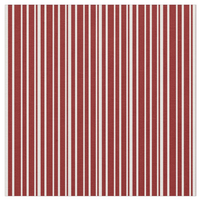 Maroon & White Coloured Striped/Lined Pattern Fabric (Close Up)