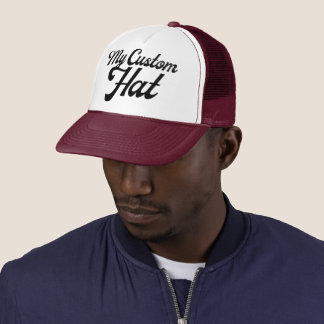 MAROON & WHITE Custom Trucker Hat Mesh Cap Blank