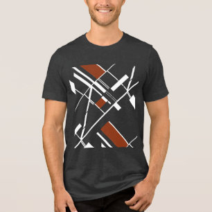 Maroon White Geometric Shapes Crisscross MCM Look Tri-Blend Shirt