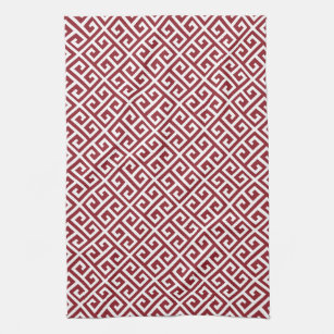 Grecque Tea Towel (Red)