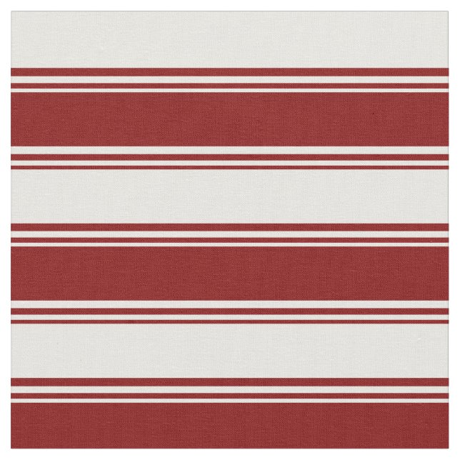 Maroon & White Pattern of Stripes Fabric (Close Up)