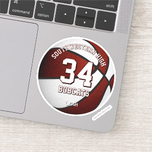 maroon white team colours boys girls basketball