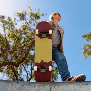 Maroon with Metallic Gold Unique Stylish Skateboard