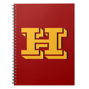 Maroon & Yellow School Pride Colour Style Monogram Notebook