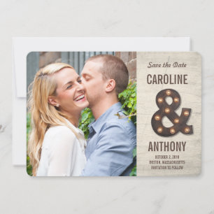Marquee Ampersand Photo Save The Date Card