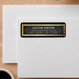 Marquee Black & Gold Return Address Label