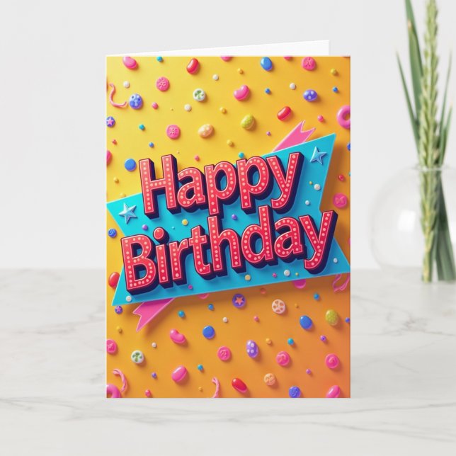 Marquee Celebration Birthday Card (Front)