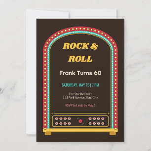 Marquee Jukebox 60th Birthday Invitation