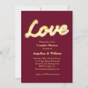 Marquee Lights Couple's Shower Invite