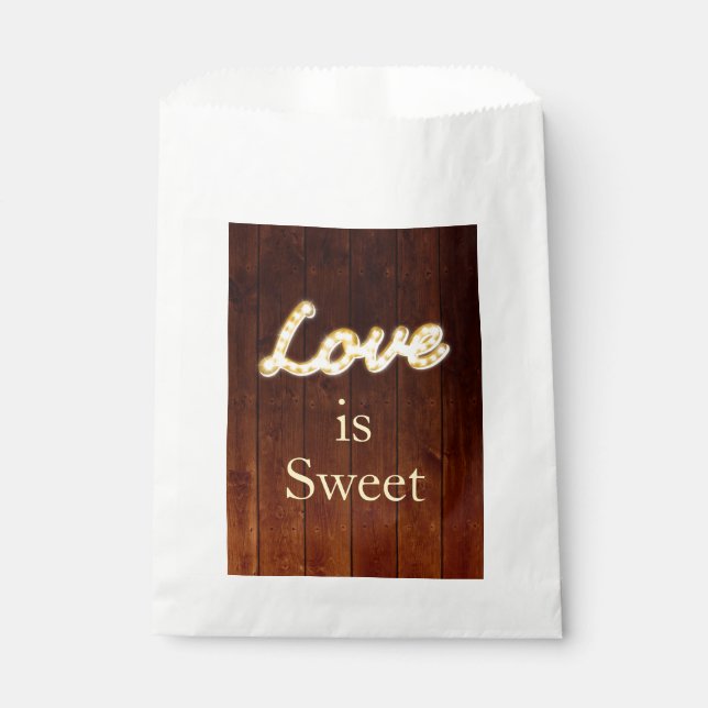 Marquee Lights Favour Bag - barn board (Front)