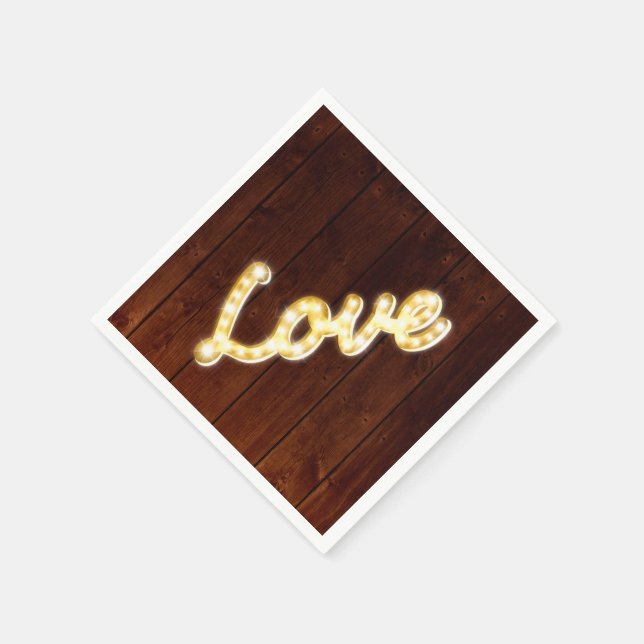 Marquee Lights Napkin - barn board (Corner)