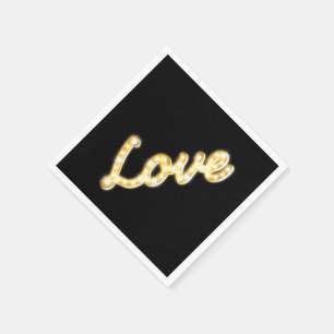 Marquee Lights Napkin - black
